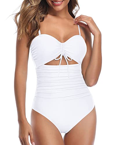 Holipick Women Tummy Control One Piece Swimsuits Strapless Bandeau Bathing  Suits Ruched High Wasited Swimwear : : Clothing, Shoes 