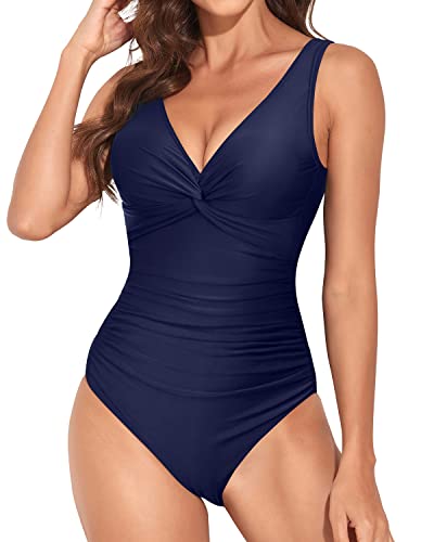 Buy Holipick One Shoulder One Piece Swimsuit for Women Tummy Control  Bathing Suits Modest Full Coverage Keyhole Swimwear, Black, 20 Plus at